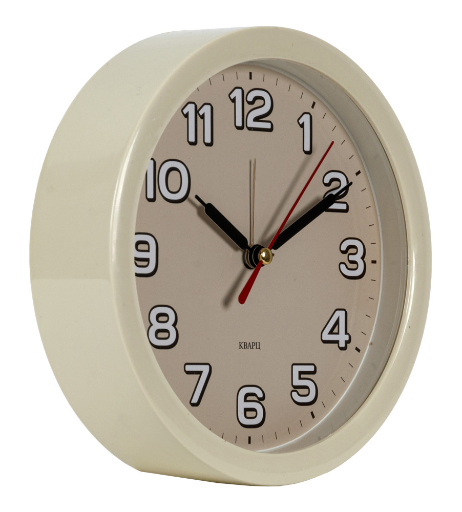 

Часы настенные аналоговые Бюрократ Alarm-R15P D15см бежевый (ALARM-R15P/IVORY)