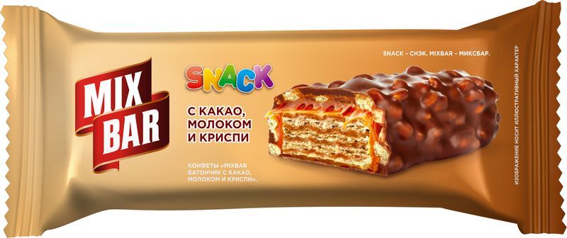 Батончик Mixbar шоколадный с какао-молоком-криспи 30 г