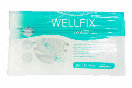 фото Подгузники для взрослых, wellfix, m, 30 шт.