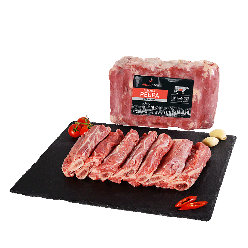 

Ребра говяжьи Мясоделов охлажденные, 800-900 г