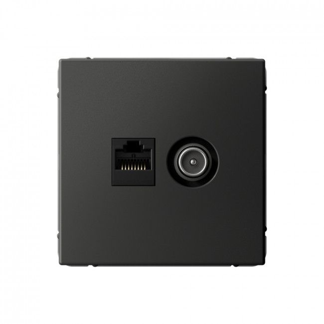 

Розетка ТВ + компьютерная RJ45 категория 5E двойная механизм Systeme Electric GAL001489, Черный