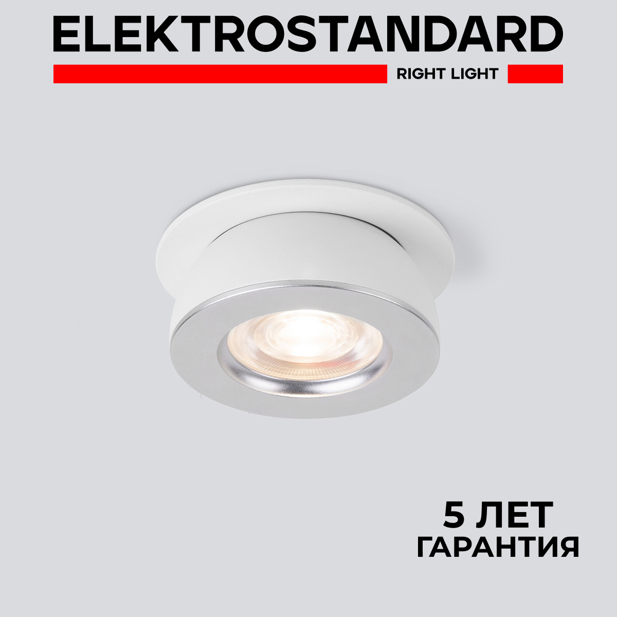 

Встраиваемый точечный светильник Elektrostandard Pruno 25080/LED 8W 4200К белый/серебро