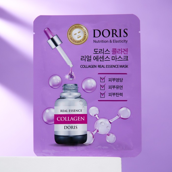 

Маска "DORIS", "COLLAGEN REAL ESSENCE MASK", для лица, тканевая, 25 мл