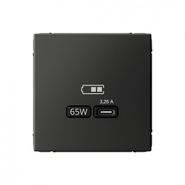 

Розетка USB type-C 65 Вт высокоскоростная зарядка Systeme Electric базальт GAL001427, Черный