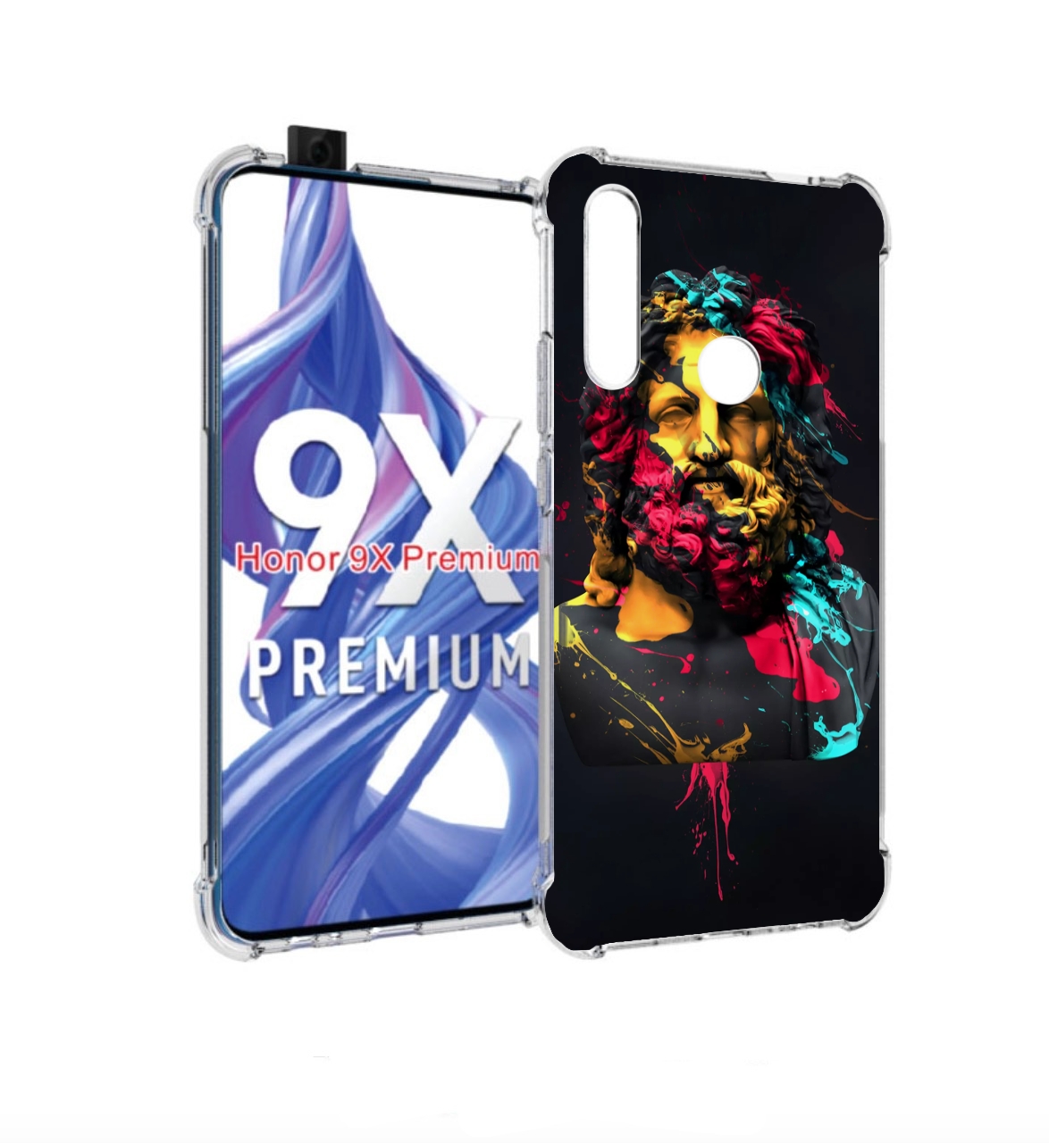 

Чехол бампер MyPads арт-статуя-краски для Honor 9X (STK-LX1), Прозрачный, Tocco