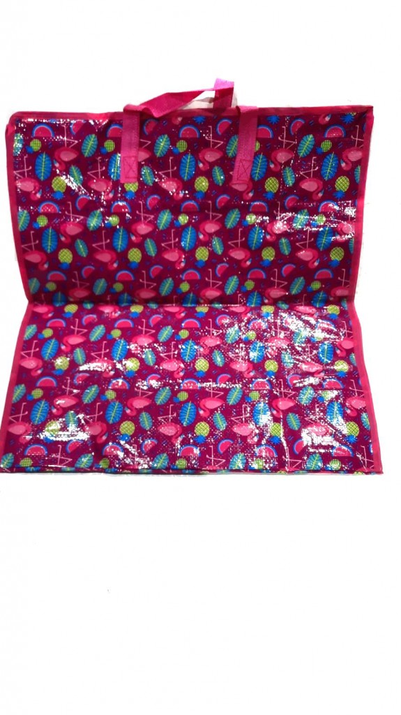 фото Двухслойная прочная хозяйственная сумка на молнии, 50х25х55 см (цвет: фуксия ) nobrand