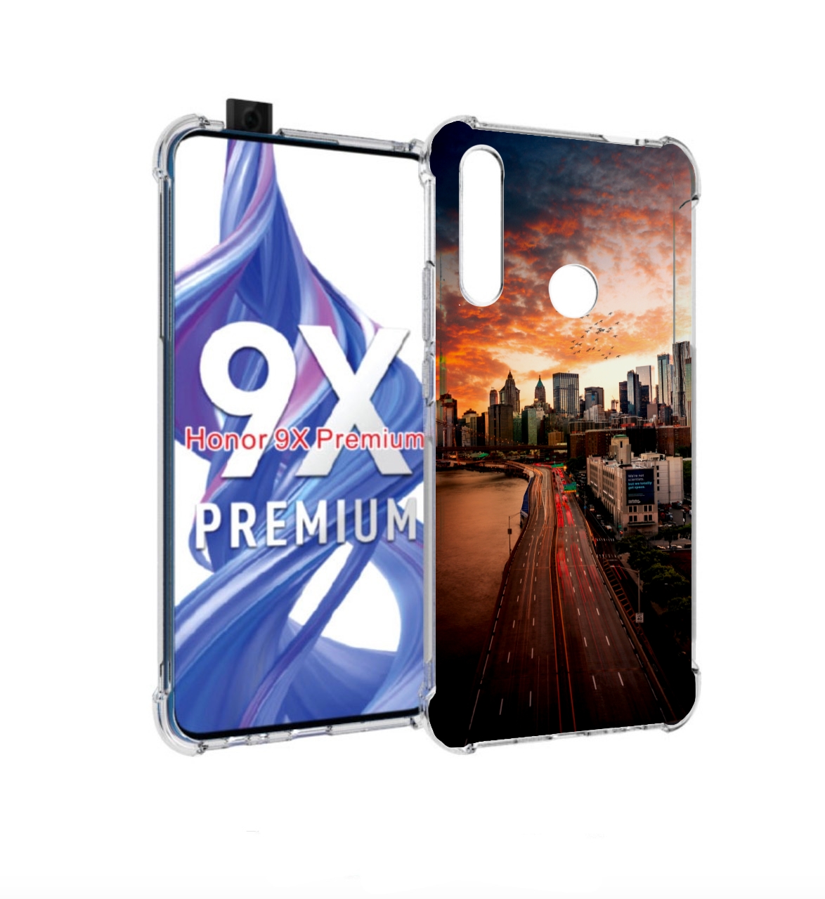 

Чехол бампер MyPads американский город фото для Honor 9X (STK-LX, Прозрачный, Tocco