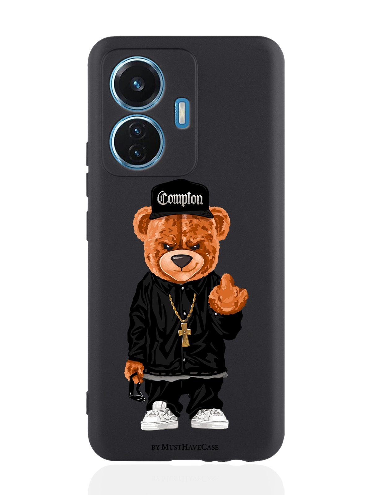 

Чехол MustHaveCase для Vivo T1/S15e Мишка Compton черный, Коричневый;черный;белый