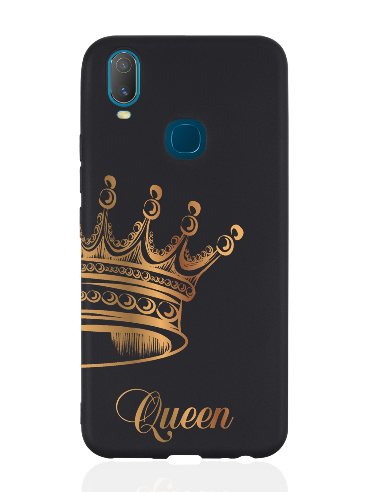 

Чехол MustHaveCase для Vivo Y11 Парный чехол корона Queen черный, Черный;золотистый