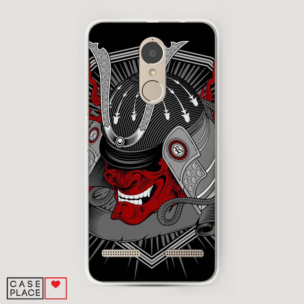 

Чехол на Lenovo K6 Power "Красная маска самурая", Белый;красный;черный, 112350-4