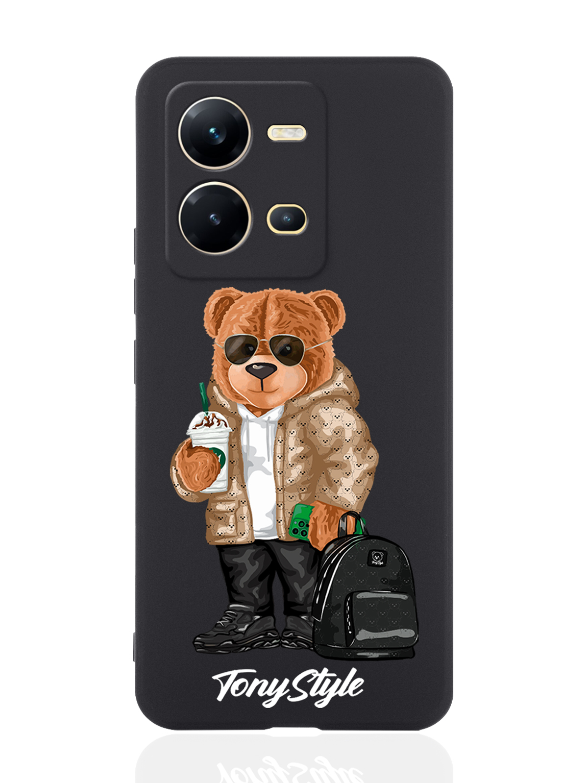 

Чехол Tony Style для Vivo V25e/V25 Tony Style в очках черный, Коричневый;черный;белый