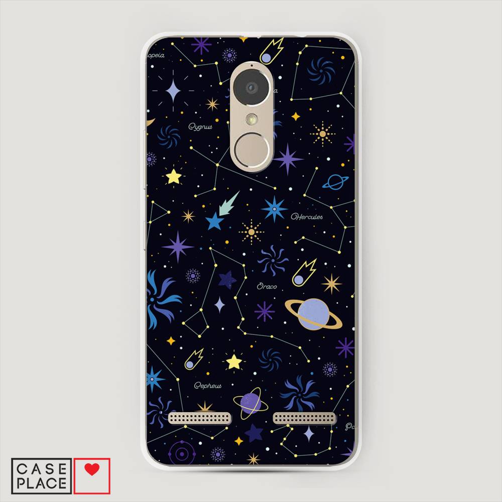

Чехол на Lenovo K6 Power "Цветной космос", Желтый, 112350-2