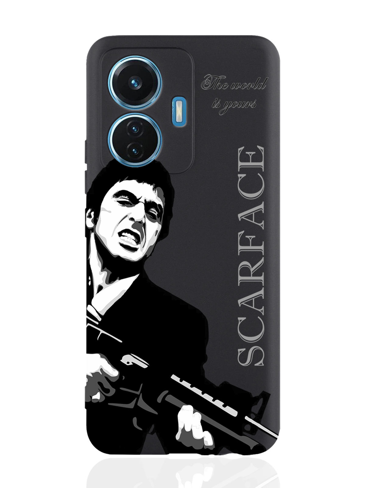 

Чехол MustHaveCase для Vivo T1/S15e Scarface Tony Montana/ Лицо со шрамом черный, Серый;черный