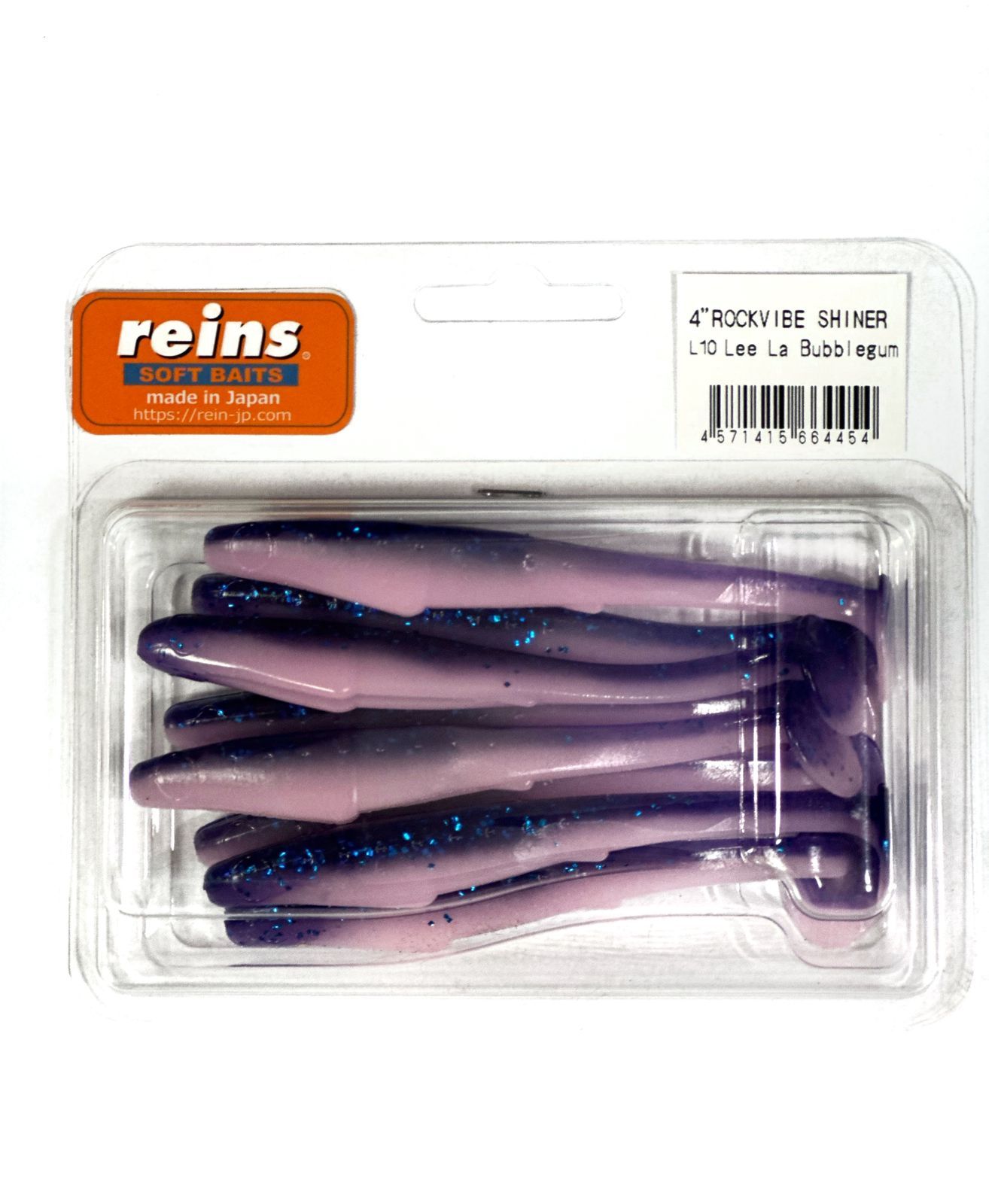 

Силиконовая приманка REINS ROCKVIBE SHINER 4" Цв. L10 - Lee La Bubblegum, Фиолетовый, Rockvibe Shiner