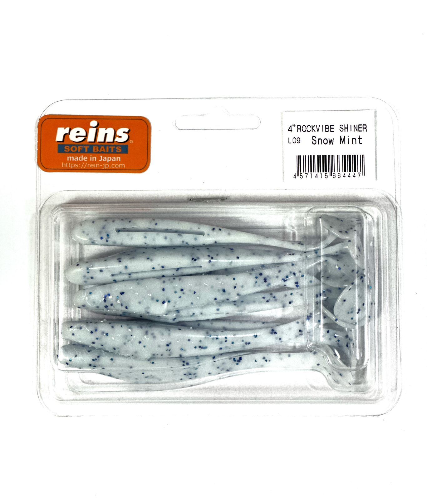 

Силиконовая приманка REINS ROCKVIBE SHINER 4" Цв. L09 - Snow Mint, Белый;серый, Rockvibe Shiner