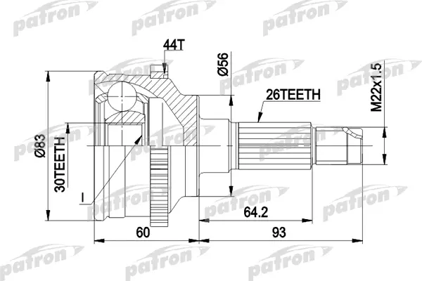 

Шрус PATRON PCV1304A