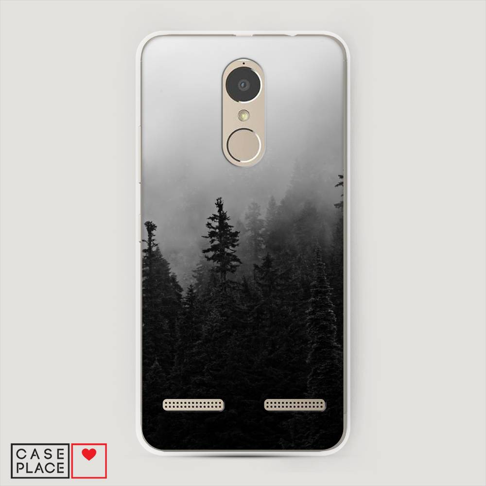 

Чехол на Lenovo K6 Power "Туманный лес", Серый;черный, 112350-2