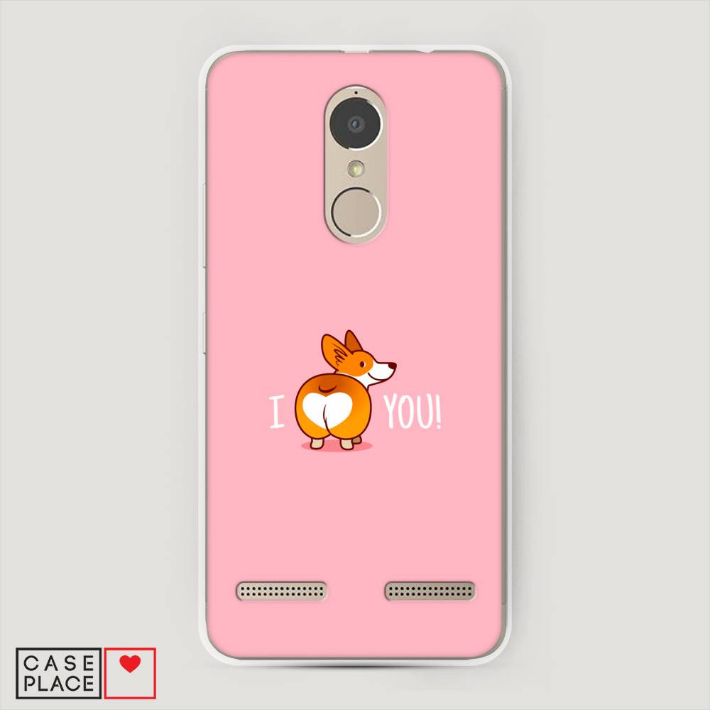 

Чехол на Lenovo K6 Power "Корги I love you", Розовый;коричневый;белый, 112350-1