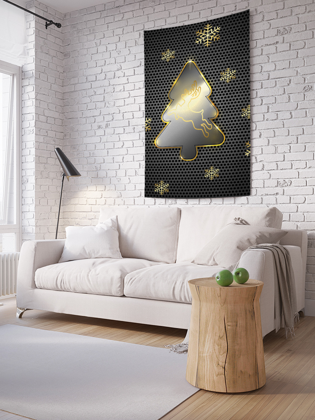 

Вертикальное фотопанно на стену JoyArty Золотая ель 150x200 см, Золотая ель