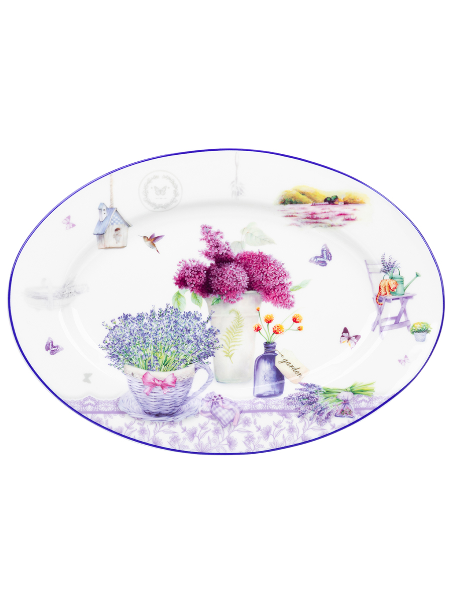 

Блюдо сервировочное Elan Gallery Лаванда NEW BONE CHINA овальное 29,5х21х2,5 см