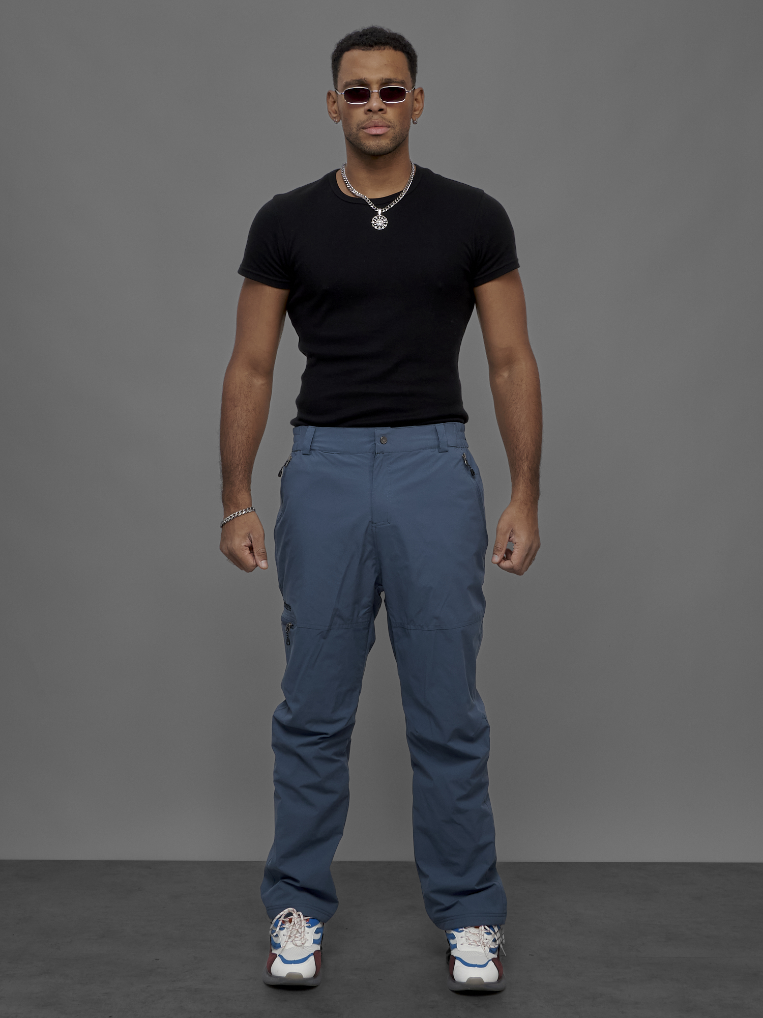 

Спортивные брюки мужские NoBrand OI-21137 синие L, Синий, OI-21137