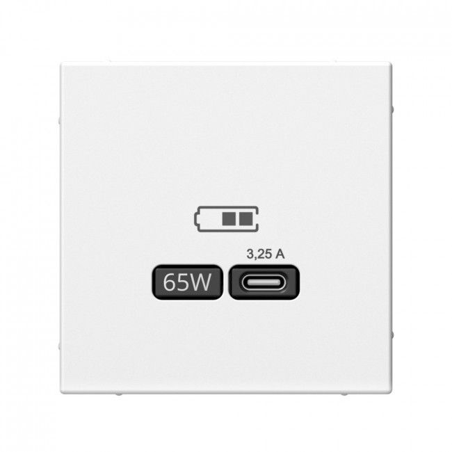 

Розетка USB type-C 65 Вт высокоскоростная зарядка Systeme Electric лотос GAL001327, Белый