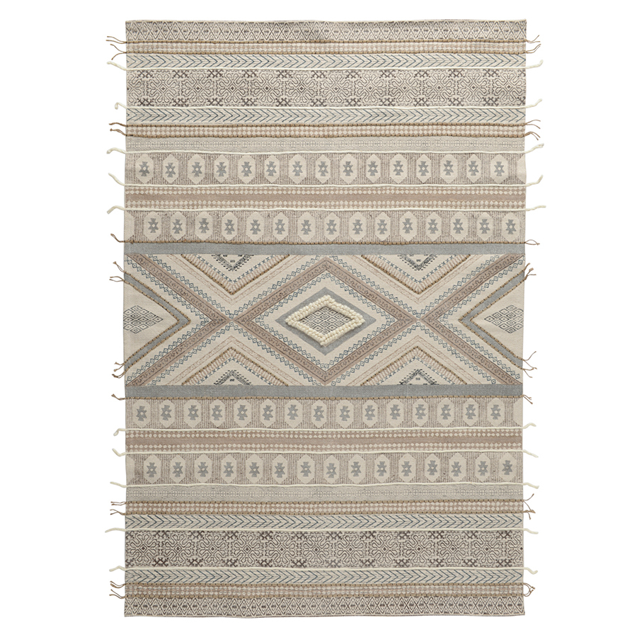 фото Ковер из хлопка, шерсти и джута с геометрическим орнаментом из коллекции ethnic nobrand