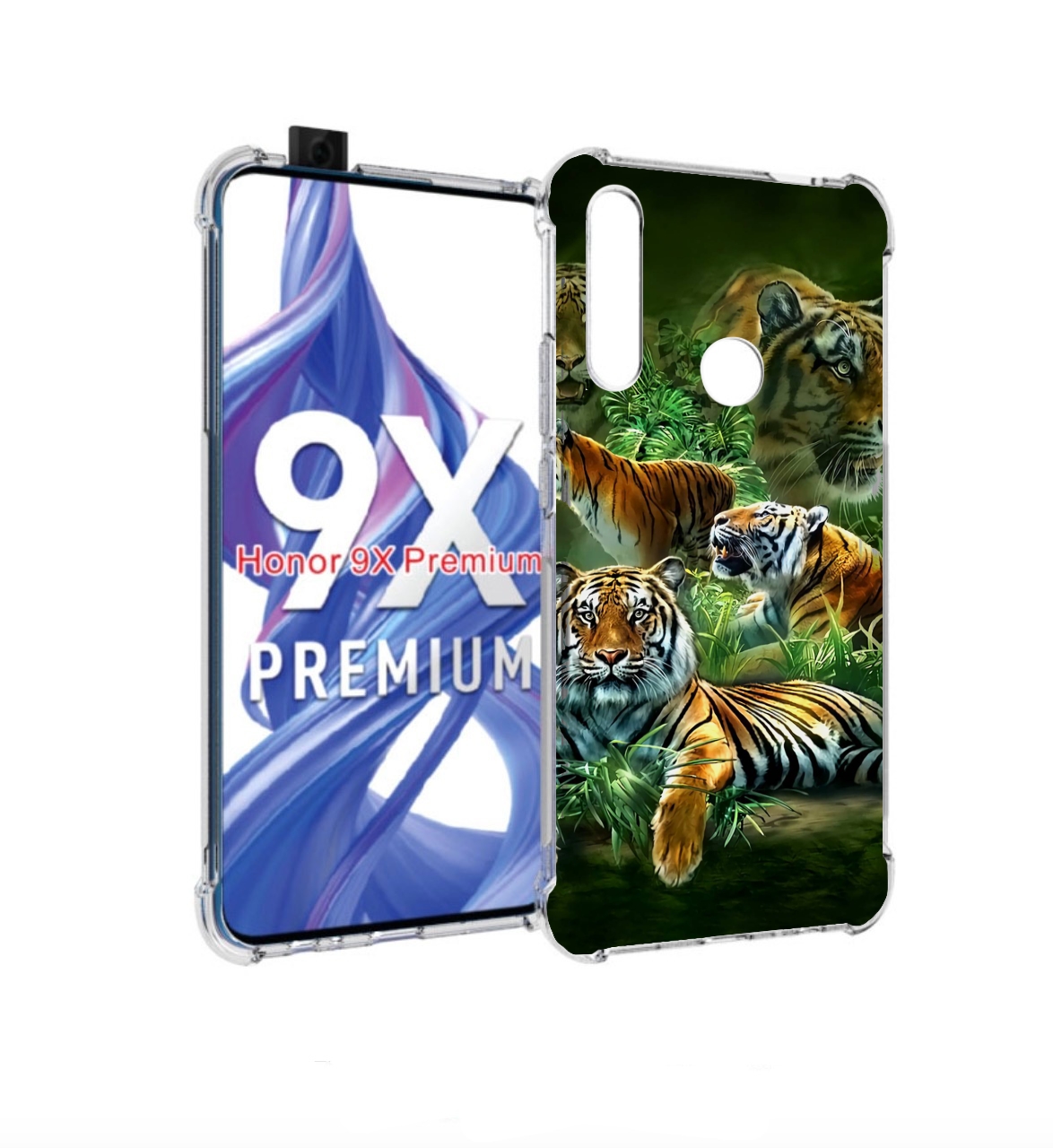 

Чехол бампер MyPads Тигры для Honor 9X (STK-LX1)/Honor 9X, Прозрачный, Tocco