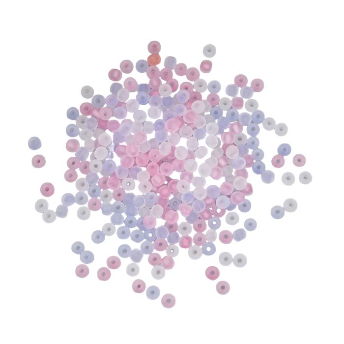 

Бисер Арт Узор стекло 8/0 Матовый полупрозрачный. Меланж розово-сиреневый 10 гр, Разноцветный