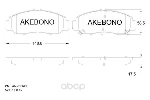 

Колодки тормозные дисковые передние HONDA FR-V (BE) 04 AN-613WK