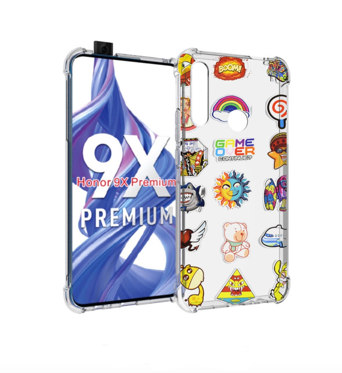 

Чехол бампер MyPads Стикеры для Honor 9X (STK-LX1)/Honor, Прозрачный, Tocco