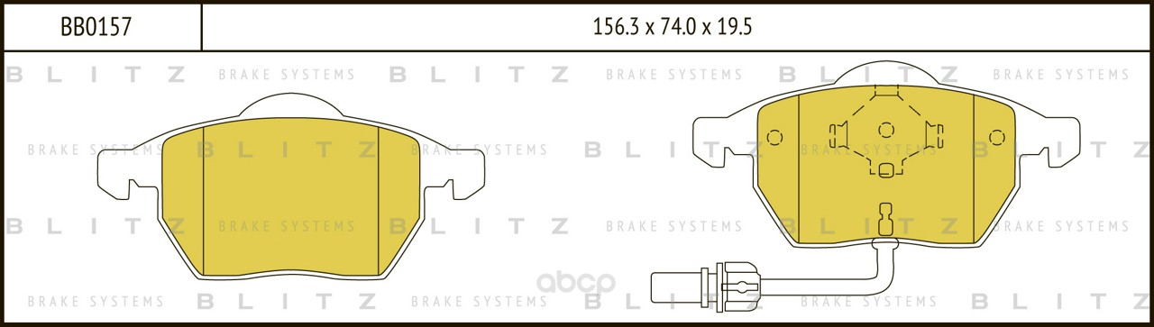 фото Bb0157 колодки дисковые передние audi 100 91-94/a4 95-00/a6 94-97 blitz