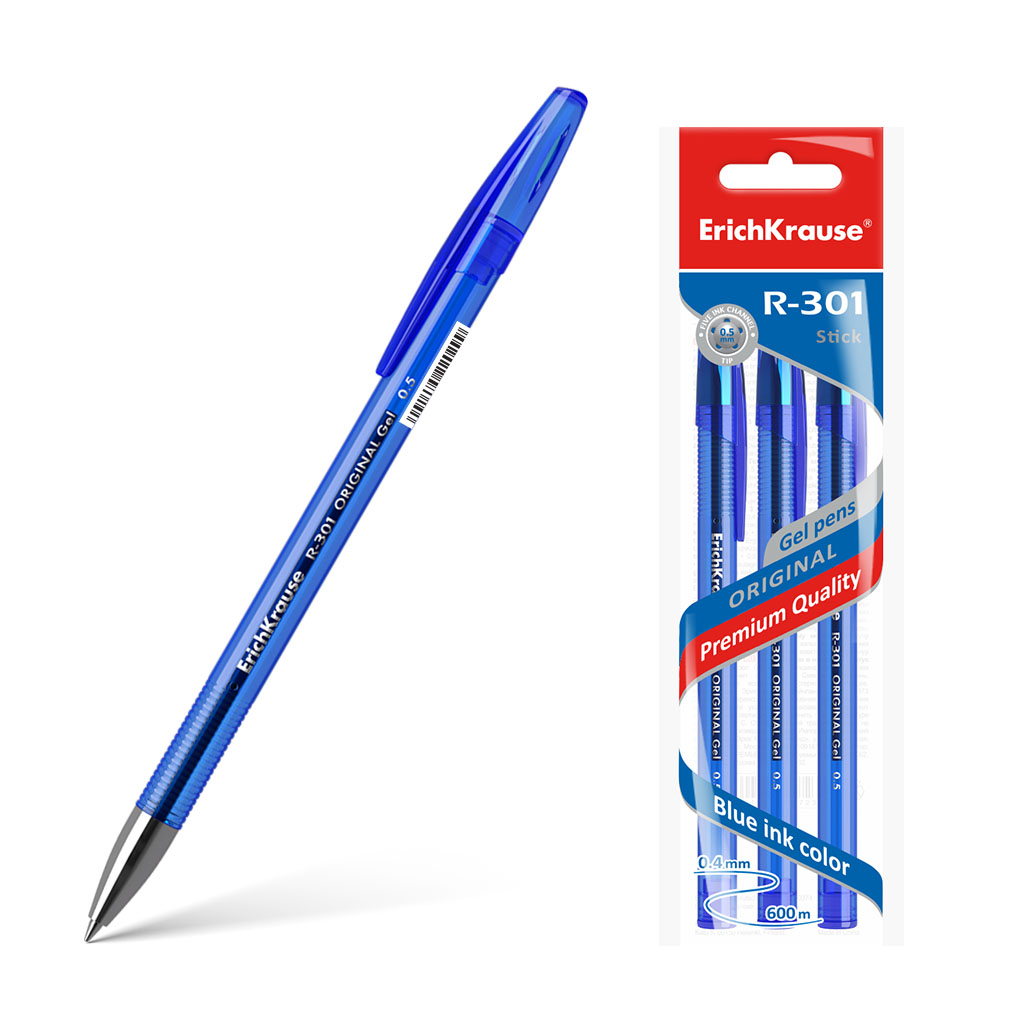 

Ручка гелевая ErichKrause R-301 Original Gel Stick 0.5, цвет чернил синий