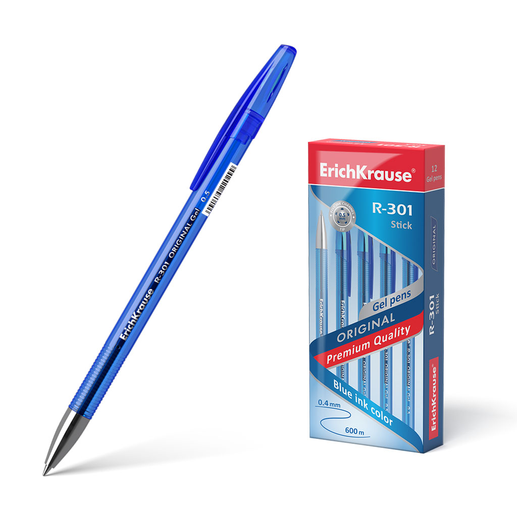 

Ручка гелевая ErichKrause R-301 Original Gel Stick 0.5, цвет чернил синий