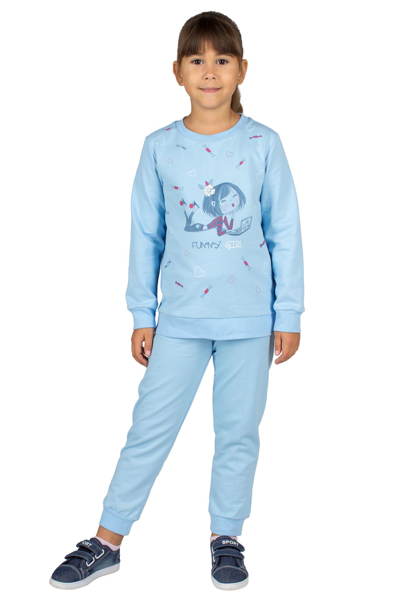 Пижама детская BASIA Л3339-7717, голубой, 122