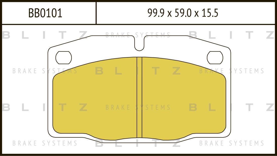 Колодки дисковые передние Opel Kadett 1.2-1.7D 83-91/Ascona 81-88 BB0101