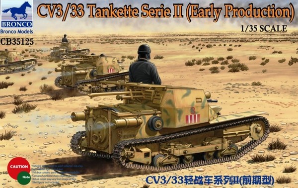 

Сборная модель Bronco 1/35 Танкетка CV3/33 Серии II (Раннее производство) CB35125