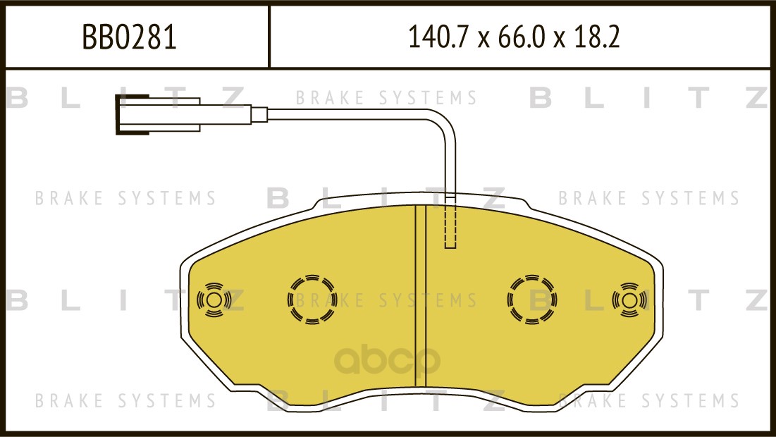 

Тормозные колодки BLITZ передние дисковые bb0281, Колодки тормозные дисковые передние