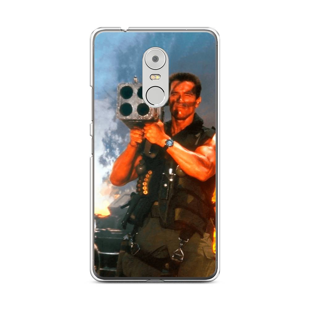 

Чехол на Lenovo K6 Note "Арнольд Шварцнеггер с базукой", Голубой;коричневый, 112250-6