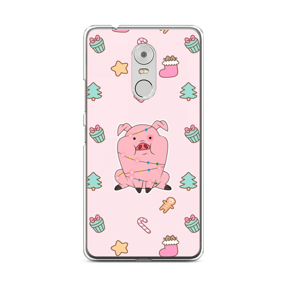 

Чехол на Lenovo K6 Note "Розовая свинка", Розовый;зеленый, 112250-5