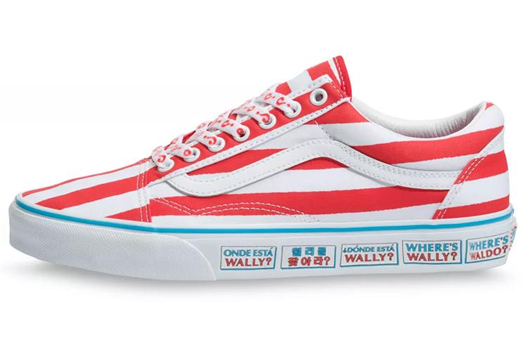 

Кроссовки унисекс Vans Where's Waldo x Old Skool красные 42 EU, Красный, Where's Waldo x Old Skool