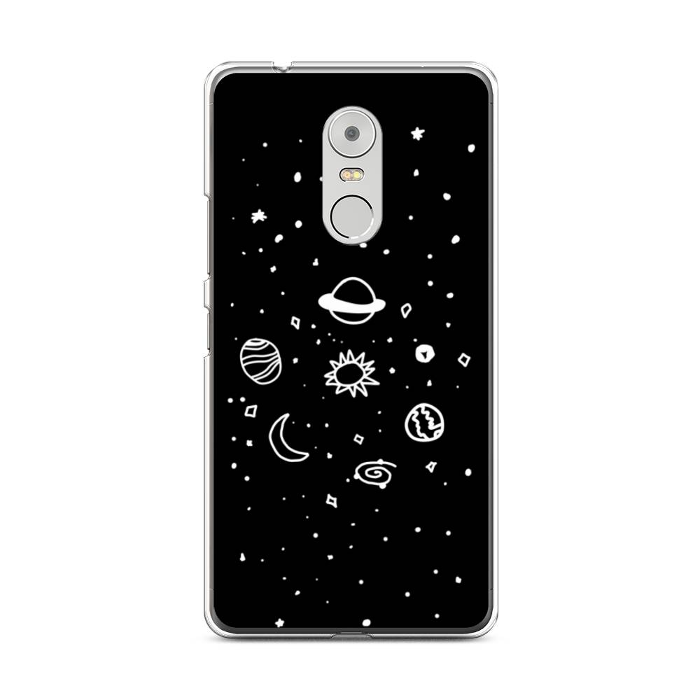 

Чехол на Lenovo K6 Note "Дудл солнечной системы", Бежевый;серый, 112250-2