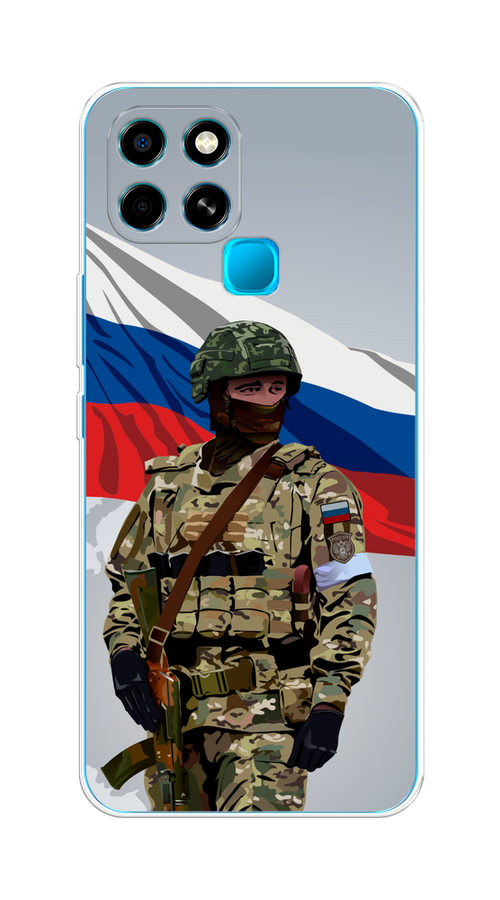 

Чехол Awog на Infinix SMART 6 "Солдат с флагом", Белый;синий;красный;зеленый, 3101050-1