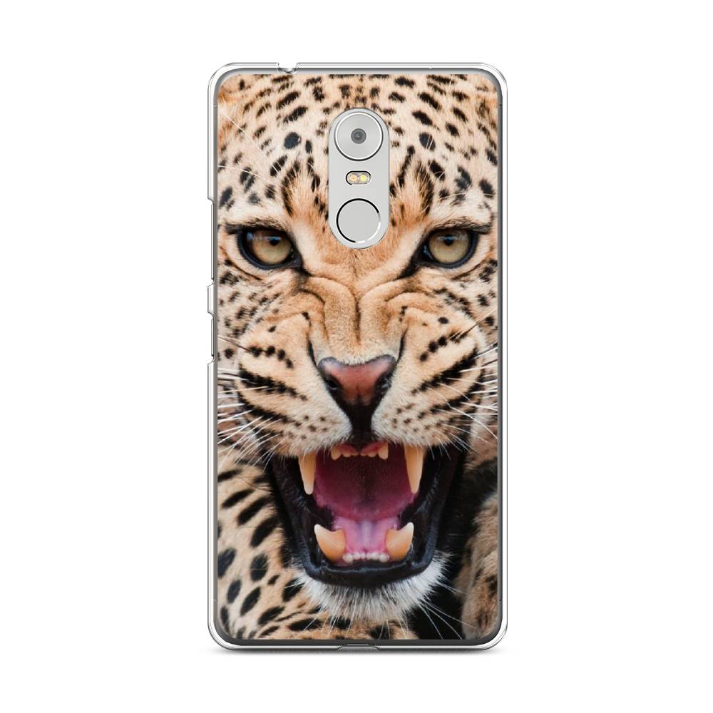 

Чехол на Lenovo K6 Note "Леопард 3d", Бежевый;черный, 112250-6
