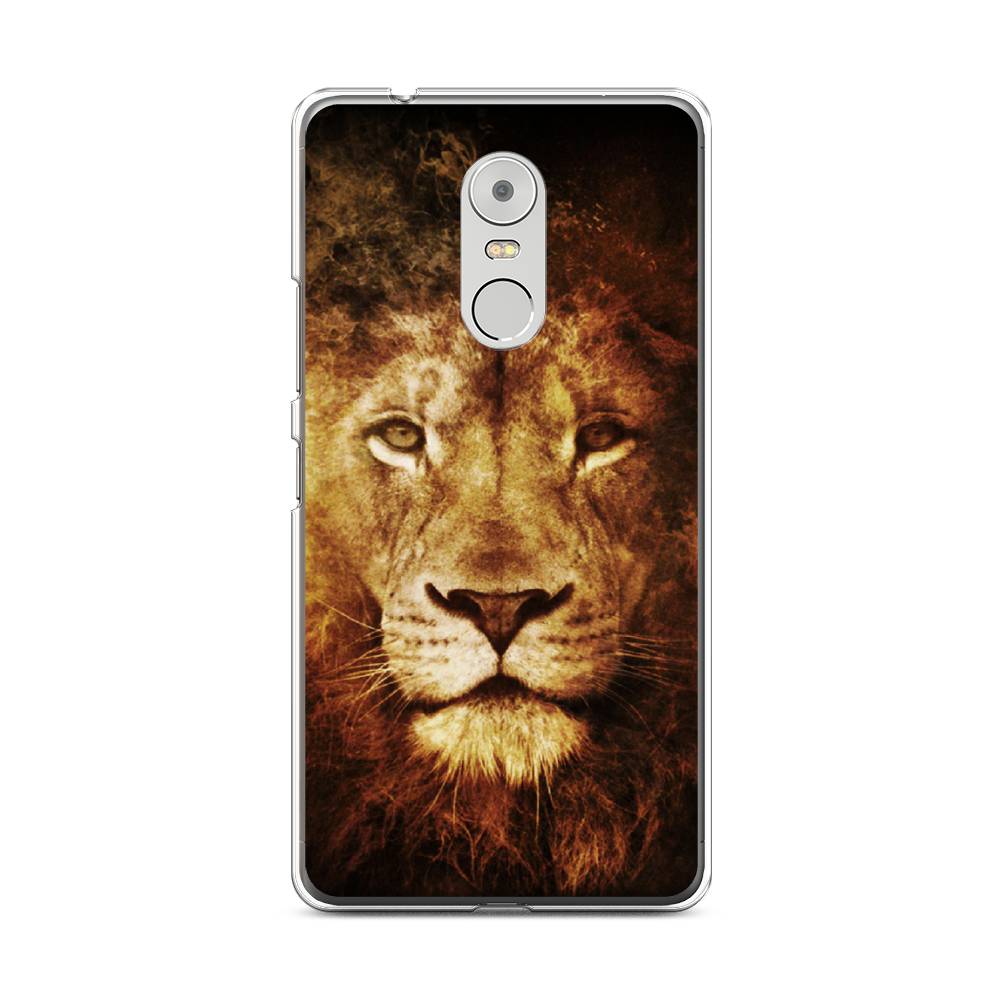 

Чехол на Lenovo K6 Note "Лев", Черный;коричневый;желтый, 112250-6