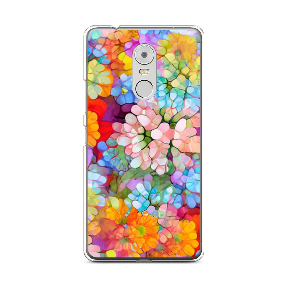 

Чехол на Lenovo K6 Note "Цветы витраж", Оранжевый;розовый;голубой, 112250-3