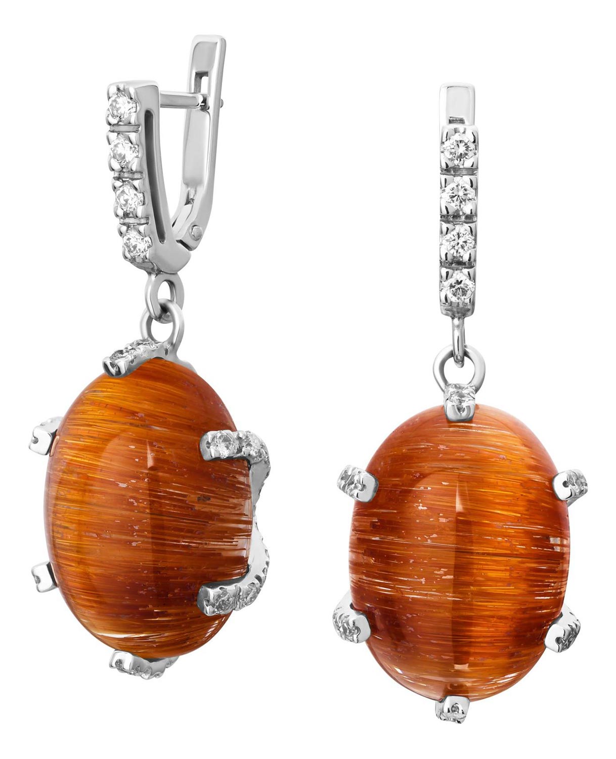 Серьги из белого золота Maxim Demidov 2-01386, бриллиант\\кварц