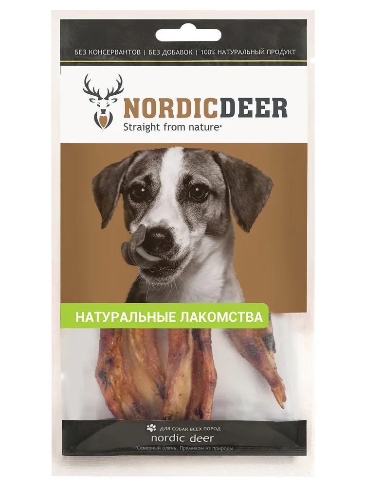 Лакомство для собак Nordic Deer, утиные лапки, 90 г