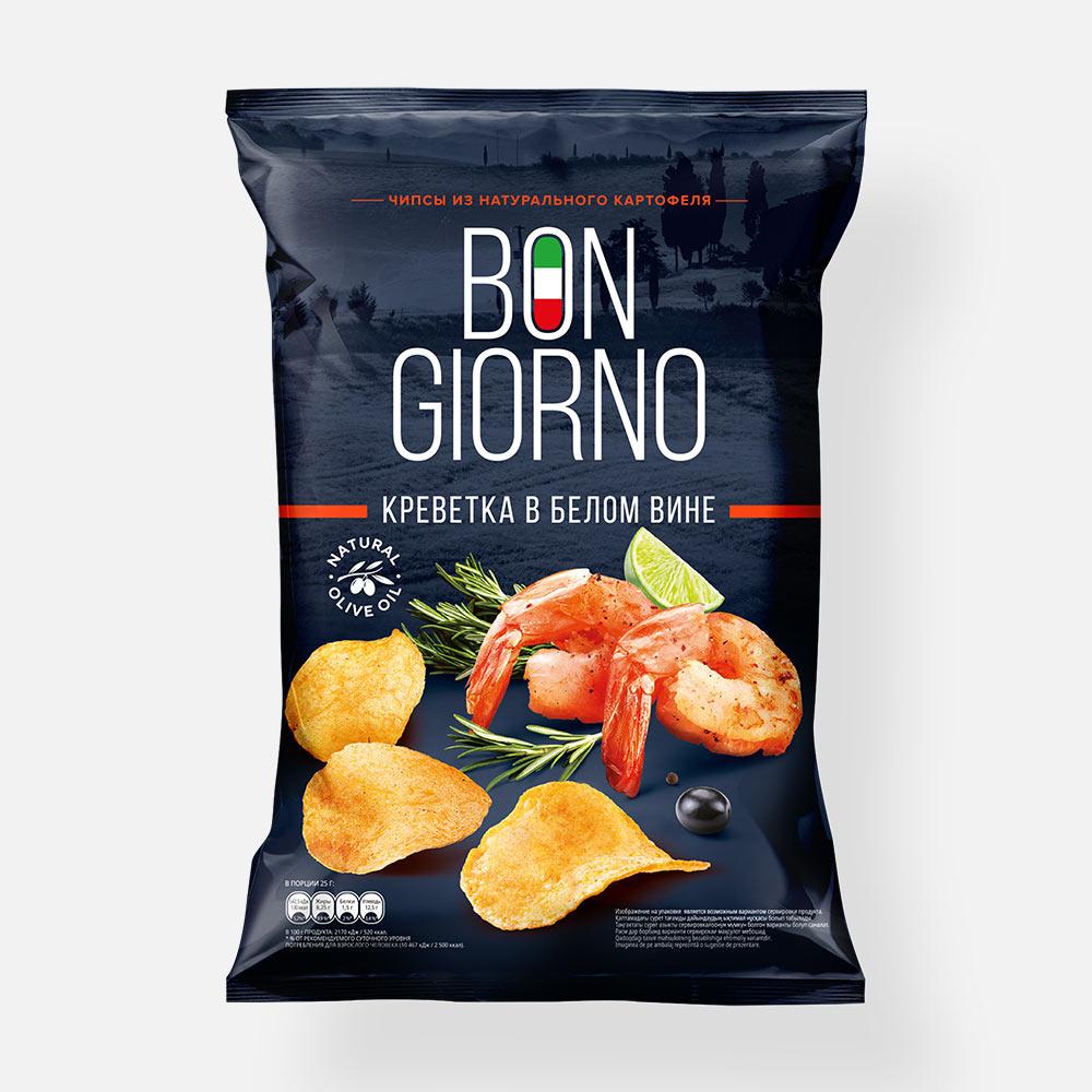 Чипсы Bon Giorno картофельные, креветка в белом вине, 80 г