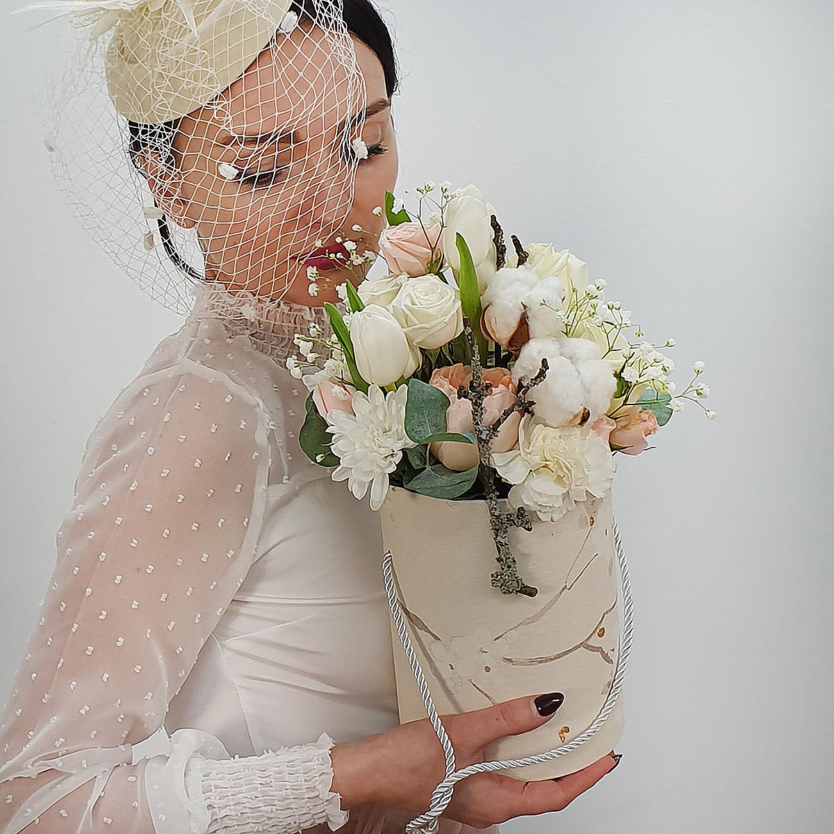 

Букет живых цветов, Талисман Флора, B1336, 30см